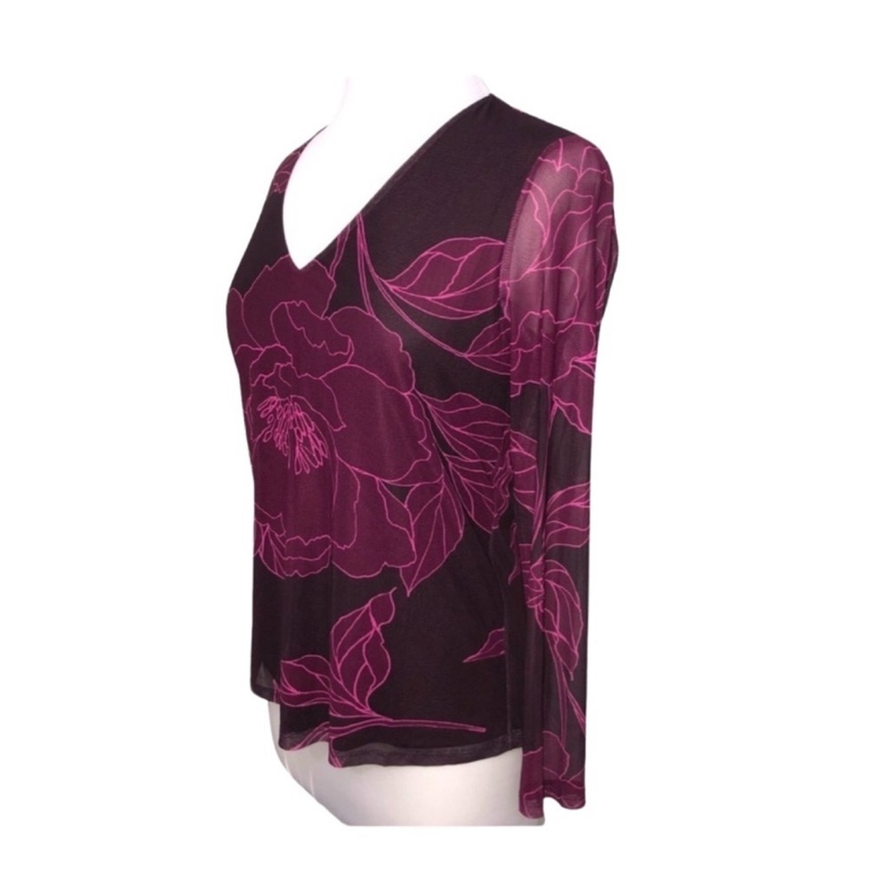 Les Serein V-Neck Floral Blouse Top NWT Size XL - Picture 3 of 8